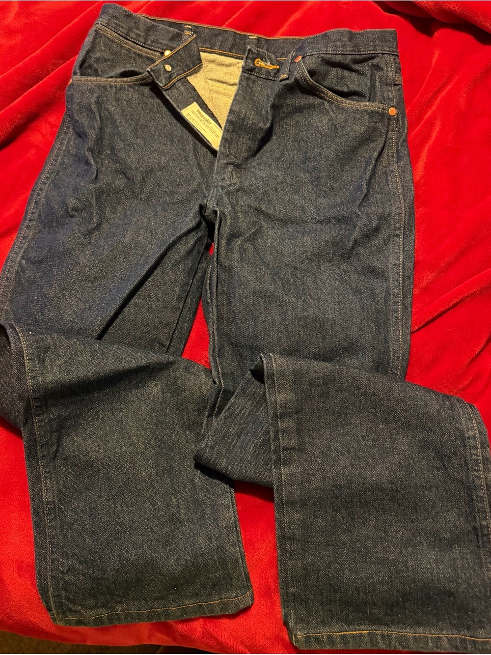 Wrangler Men's Dark Blue Bootcut Jeans